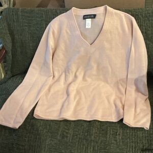 Jones New York Soft Pink V-Neck Sweater
